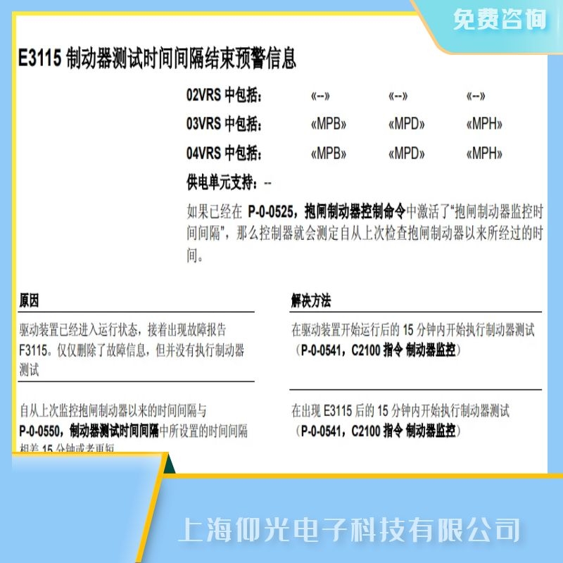 ������ʿ��Rexroth���I(y��)�ŷ����S�޷���(w��),�ŷ��(q��)��(d��ng)��E3115���ϴ��a����,��z�y�M(f��i)